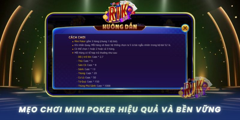 Meo Choi Mini Poker Hieu Qua Va Ben Vung